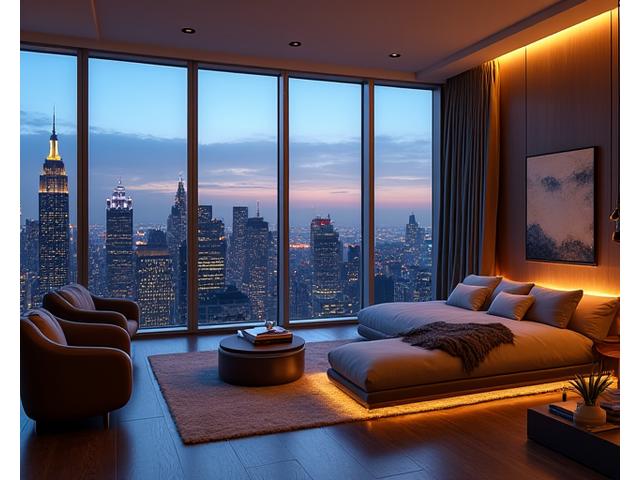 Panoramic view from an exclusive penthouse, available only to cash buyers